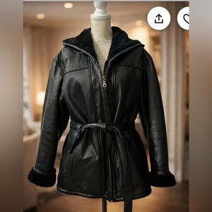 •Wilsons Leather• Josie *Vintage* Bus Stop Leather Trench Jacket~